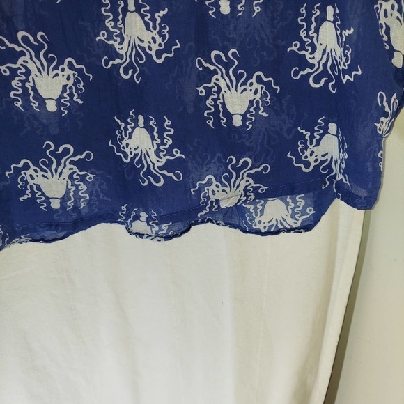 Rock Flower Paper Blue and White Casual Top/Swimsuit Coverup - Picture 6 of 8